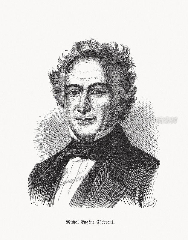 Michel Eugène Chevreul(1786-1889)，法国化学家，木刻，1893年出版